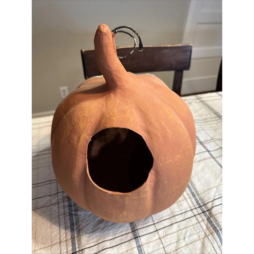 Pottery Barn Kids Halloween‎ Luminary Jackolantern Pumpkin Paper Mache Retired